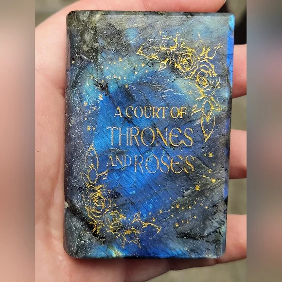 ACOTAR Labradorite Crystal Gemstone Book Carving Booktok A Court of Thorns Roses - Picture 3 of 6